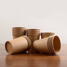 Vasos de papel Kraft desechables, vasos de café, herramienta de bricolaje, suministros para fiestas, 100 unids/paquete, 245ml 2024 - compra barato