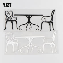 YJZT-calcomanía de vinilo con diseño creativo para mesa y silla, pegatinas personalizadas para coche, color negro/plateado, 17,1x7,1 CM, 4D-0013 2024 - compra barato