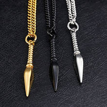 Trendy Spear Pendant Necklace For Men Gold Black Silver Color Chain Mens Necklace Gift  Jewellery Dropshipping 2024 - buy cheap