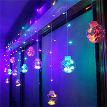 Cortina de luces LED con forma de globo de deseos, guirnalda de hadas en la ventana, interior, dormitorio, balcón, sala de estar, decoración de luz 2024 - compra barato