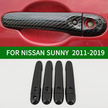 Accessories Carbon Fiber Patterns Door Handle Covers For 2011-2019 Nissan SUNNY N17 2012 2013 2014 2015 2016 2017 2018 2024 - buy cheap
