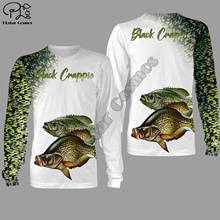 Crappie pesca 3d todo impresso unissex hoodies harajuku moda casual com capuz moletom zip hoodies 2024 - compre barato