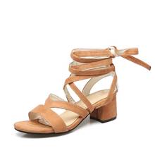 Big Size 9 10 11 12 13 14 15 16  high heels sandals women shoes woman summer ladies Roman sandals with thick heels and straps 2024 - buy cheap