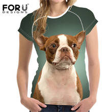 FORUDESIGNS 3D Schnauzer Corgi Pug Women T Shirt Tees Woman Tops Elastic Ladies Basic Shirt For Girl Female T-shirt Size S-XXL 2024 - buy cheap