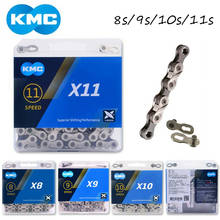 Cadena de bicicleta KMC X8, X9, X10, X11, 118L, 11 velocidades, con botón mágico de caja Original para piezas de bicicleta de montaña/carretera 2024 - compra barato