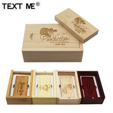 TEXT ME-unidad flash usb de madera + caja personalizada, 4GB, 8GB, 16GB, 32GB, 64GB, usb 2,0, regalo de fotografía 2024 - compra barato