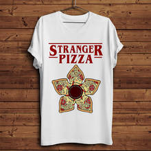 stranger things demogorgon pizza funny t-shirt men new white casual homme TShirt hipster streetwear t shirt 2024 - buy cheap