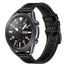 Ремешок кожаный для Galaxy Watch 3 45 мм 22 мм, браслет для Samsung Galaxy Watch 46 мм/Gear S3 Frontier Classic 2024 - купить недорого