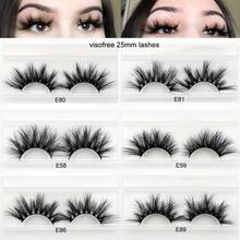 Visofree 25mm lashes 3D mink eyelashes cruelty free 25mm mink lashes handmade crisscross dramatic eyelashes faux cil makeup lash 2024 - buy cheap