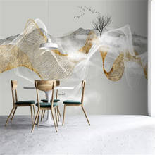 Milofi papel de parede 3d personalizado, novo estilo chinês luz zen luxo tinta abstrata paisagem fundo de parede pintura 2024 - compre barato