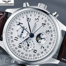 GUANQIN Brand Watch Men Luxury Automatic Watch Mechanical Waterproof Clock Men Leather Wrist watches Relogio Masculino 2024 - buy cheap