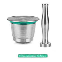 Stainless Steel Reusable Nespresso Espresso Press Coffee Capsule Refillable Filter Basket With Tamper Capsules Filters 2024 - buy cheap