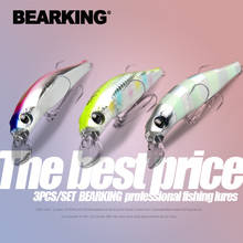 BEARKING 3pcs per set 10.5cm 16g  8cm 8.5g fishing gear shone lures minnow crank fixed weight wobbler bait isca artificial 2024 - buy cheap