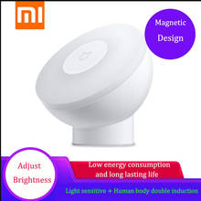 Novo xiaomi mijia led indução night light 2 360 rotação brilho ajustável infravermelho inteligente sensor de movimento com base magnética 2024 - compre barato