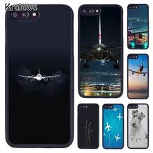 Krajews avião avião avião avião caso de telefone para iphone 5 6 s 7 8 plus 11 12 13 pro x xr xs max samsung galaxy s6 s8 s9 s10 plus 2024 - compre barato