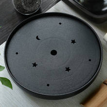 Black round tea tray tld ceramic large circular water storage stone tea tray japanese tea special offer 30 * 30 * 6cm 2024 - buy cheap