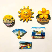 Fridge Magnets Ibiza Benldorm Hawaii Sevilla Sun Flower Fan Fridge Magnet Sticker World Travel Souvenir Magnetic 2024 - buy cheap