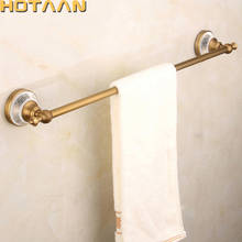 Suporte de toalha de banheiro antigo, suporte de toalha de bronze sólido com cerâmica, 60cm 2024 - compre barato