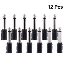 12pcs 6.35mm Converter Connector Audio Adapter Mono Plug To 3.5mm Mono Jack Adapter Audio Connector 6.35 Plug To 3.5 Jack 2024 - buy cheap