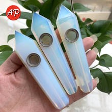 Natural Quartz Smoking Pipe Crystal Point Wand opal  Crystal Quartz Tower  Crystal Healing Crystal gemstone With Metal Filter 2024 - buy cheap