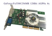 Видеокарта Quadro GeForce FX5500 256MB DDR AGP 4X 8X VGA DVI, проч. fx5200 7600gt 2024 - купить недорого