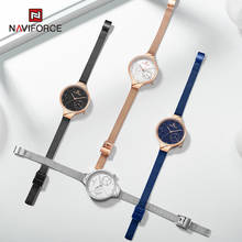NAVIFORCE-relojes de oro rosa para mujer, reloj de pulsera elegante a la moda, resistente al agua, femenino 2024 - compra barato
