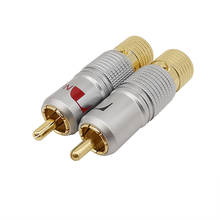 Conector de Cable de Audio ajustable, 3 pares, 24K, Glod, RCA macho, bloqueable 2024 - compra barato