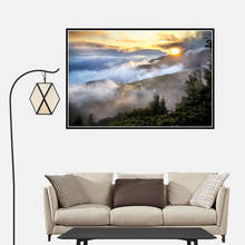 Modern Hill Mist Sunset Scenary Forest Poster Canvas Print Painting Wall Art Living Room Home Decoration 2024 - buy cheap