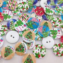 50pcs Santa Christmas Tree Wood Buttons 20mm Sewing Mix WB17 2024 - buy cheap