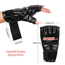 2 шт./пара Боксёрские перчатки из искусственной кожи Защита для пальца половина рукавицы варежки ММА Муай Тай обучение пробивание боевых видов спорта 2024 - купить недорого