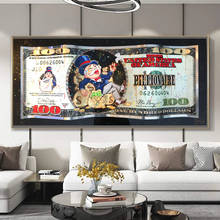 Monopoly Dollar Art Canvas Painting Poster And Prints Creative Money 100 Dollars Picture Wall Art Decor for Living Room Home 2024 - buy cheap