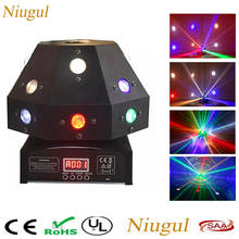 LED Beam Light + Laser Light 2in1 DMX512 Stage Effect Lights 16pcs RGBW LED Beam + 1PCS Green Laser Scan Rotating Mushroom Light