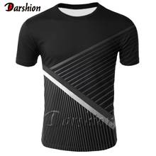 Camiseta negra geométrica para hombre, camisa abstracta con estampado 3D, informal, Hip-Hop, novedad de 2020 2024 - compra barato