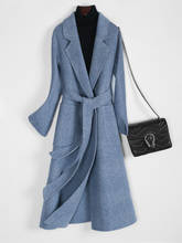 Casaco de lã feminino com dois lados, blusa vintage de lã coreana para outono e inverno, manteau my1247 2024 - compre barato