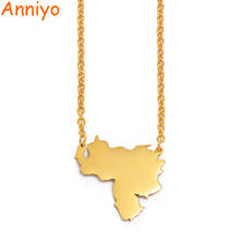 Anniyo Venezuela Map Pendnat Necklace for Women Gold Color stainless steel  Jewelry Maps of Venezuelan #201221 2024 - buy cheap