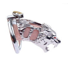 New Chastity Lock Tiger Head Hollow Out Men's Chastity Lock Belt Male Chastity Device Penis Ring Cock Cage Sex Toys 2024 - buy cheap