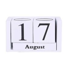 Vintage Wooden Perpetual Calendar Eternal Blocks Month Date Display Desktop Accessories Photography Props Home Office Decoration 2024 - buy cheap