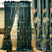 Clássico moderno ar de luxo flanela borboleta bordado cortinas para sala estar cortina do quarto decoração luxo 2024 - compre barato