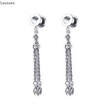 Leosoxs 2 uds amplificador de oreja de acero inoxidable de estilo explosivo, polea con colgante de cadena hecho a mano, Piercing Ear Pinna Jewelry 2024 - compra barato