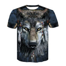 New hot sale  3D Wolf Men's T-Shirt Summer printed casual shirt Plus size O-Neck short sleeve fashion youth T-Shirt 2024 - buy cheap
