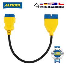 Autool 41cm carro obd2 cabo de extensão 12 pinos para 16 pinos macho para fêmea adaptador cabo auto obd2 ii bluetooth conector diagnóstico 2024 - compre barato