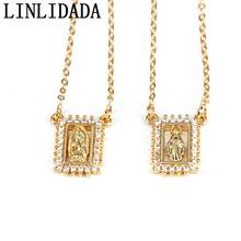 10Pcs, New Arrival CZ Virgin Mary Necklaces Gift For Women Crystal Necklace Chain Copper Jewelry Religion Charm 2024 - buy cheap