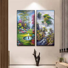 Cartaz da natureza para parede, quadros para sala de estar, montanha, arte para parede, escritório, decoração, paisagem, pintura, arte abstrata 2024 - compre barato