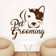 Pets Vinyl Sticker Pet Grooming Sign Logo Wall Decal Pets Salon Interior Decor Dog Head Pattern Wall Murals Animals Poster 4233 2024 - buy cheap