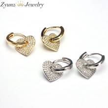 5 pares, claro cz corazón charm dangle pendiente de gota joyería de moda para amante novia 2024 - compra barato