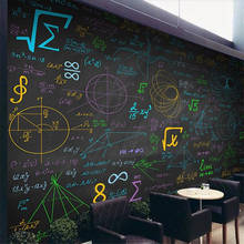 Milofi-papel tapiz 3D personalizado, mural de matemáticas, fórmula colorida, pizarra de tiza, Fondo de pared, sala de estar, dormitorio, decoración, mural 2024 - compra barato