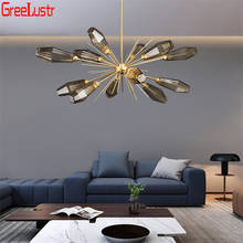 Lámpara de araña Led de diseño creativo, luminaria de suspensión de cristal moderna Art Deco para dormitorio, iluminación interior 2024 - compra barato