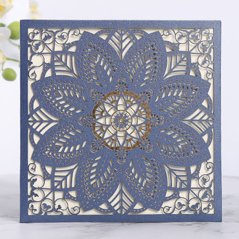 50pcs Elegant Laser Cut Wedding Invitation Cards Luxury Flora Business Cards Birthday Greeting Cards Personalized Party Supplies 2022 - buy cheap