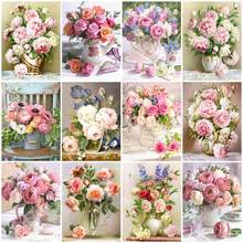 AZQSD Diamond Painting Flower 5D DIY Diamond Embroidery Rose Rhinestone Picture Cross Stitch Peony Full Drill Home Decor 2024 - buy cheap