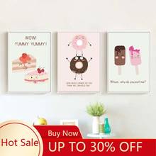 Donuts Dessert Ice Cream Anime Canvas Painting Posters and Prints Modern Home Decor Wall Pictures for Kitchen Decoration 2024 - buy cheap